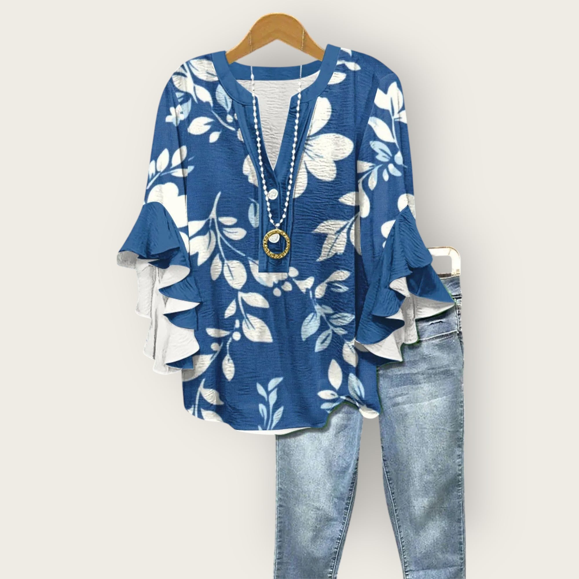 Indigoblomst Bluse